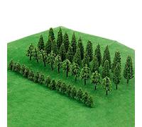 ZYWUOY 50 piezas de árboles en miniatura modelo tren ferrocarril juego de guerra paisaje escala