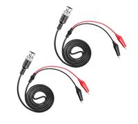 ZYWUOY BNC Leads - Cable coaxial de 120 cm y 50 ohmios con clips duales, 2 sondas osciloscopio para pruebas de color rojo y negro
