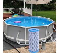 ZYWUOY Cartucho de filtro de piscina tipo A/C, paquete de 5 unidades, repuesto reutilizable para piscinas sobre el suelo, construcción de plástico resistente