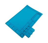 ZYWUOY Estación de soldadura de silicona para reparación electrónica, 45 x 30 cm, resistente al calor hasta 500 °C, con protección antiestática, alfombrilla de trabajo azul DIY
