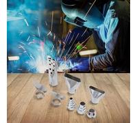 ZYWUOY Juego de 8 boquillas de aire caliente de acero inoxidable, 35 mm de diámetro para pistolas de calor de 1500 W a 2000 W, compatible con grabado, aplicación de cera, soldadura de plástico y