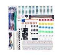 ZYWUOY Kit de iniciación de componentes electrónicos, 830 puntos de amarre con módulo de fuente de alimentación, para arduino, juego de construcción en caja de almacenamiento