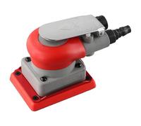 ZYWUOY Lijadora neumática cuadrada, 75 x 100 mm, almohadilla de respaldo de 10000 rpm, pulidora orbital para madera y metal, eliminación de óxido de coche, molinillo de acabado rojo y gris