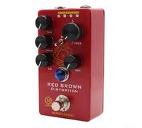 ZYWUOY Moskyaudio - Pedal de efectos de guitarra de distorsión, pedal de distorsión con 4 modelos, True Bypass para efectos de guitarra eléctrica, color rojo y marrón