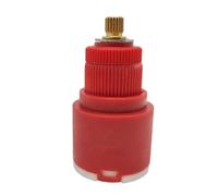 ZYWUOY Núcleo de válvula termostática, cartucho de grifo de 35 mm para grifos de agua fría caliente, rotación suave de par bajo, cerámica de plástico duradero, rojo, paquete