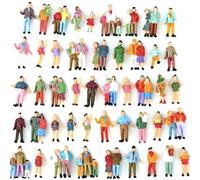 ZYWUOY Paquete de 25 figuras de personas modelo, modelo de ferrocarril a escala 1:87, figuras mixtas pintadas de pasajeros