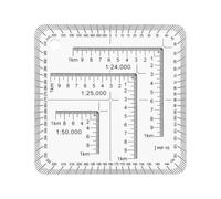 ZYWUOY Regla de coordenadas acrílica, transportador flexible de escala de mapa para ingeniería de construcción, topografía y aprendizaje de geografía, transparente, 7 cm x 7 cm, multicoordenada