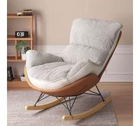 ZYWWW Mecedora cómoda para interiores, moderna, tapizada con cojín grueso para relajarse, leer siestas, sala de estar, color naranja y beige