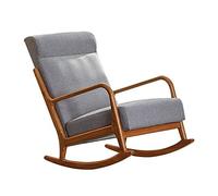 ZYWWW Silla mecedora Cojín extraíble Marco de madera de goma Sillón reclinable relajante para sala de estar, patio y terraza