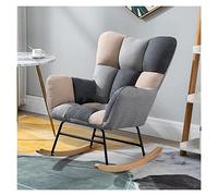 ZYWWW - Silla mecedora moderna mecedora de tela con acolchado grueso, marco de metal, para sala de estar, dormitorio y hogar