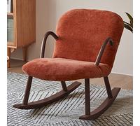 ZYWWW - Sillón mecedora de interior, mecedora de madera del medio del siglo, sillón reclinable simple, silla de salón de dormitorio de tela, base y a