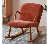 ZYWWW - Sillón mecedora de interior, mecedora de madera del medio del siglo, sillón reclinable simple, silla de salón de dormitorio de tela, base y a