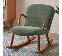 ZYWWW - Sillón mecedora de interior, mecedora de madera del medio del siglo, sillón reclinable simple, silla de salón de dormitorio de tela, base y a