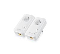 Zyxel 2400 Mbps Adaptador Ethernet Kit Powerline G.hn - Tránsito, Gigabit, Plug & Play, Streaming de Contenido de 8K, Pack de 2 [PLA6457]