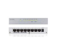 Zyxel Ethernet de 8 puertos Conmutador Gigabit de escritorio | Plug & Play | Caja metalica | Sin ventilador [GS108B]
