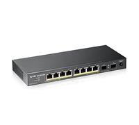 Zyxel Gigabit Switch de 10 Puertos PoE+ no configurable [8 Puertos con 130 vatios] - Diseño sin Ventilador [GS1100-10HP]