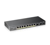 Zyxel Gigabit Switch de 10 puertos PoE+ no configurable [8 puertos con 130 vatios] - Diseño sin ventilador [GS1100-10HP]