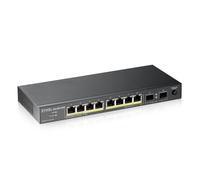 Zyxel Gigabit Switch de 10 Puertos PoE+ no configurable [8 Puertos con 130 vatios] - Diseño sin Ventilador [GS1100-10HP]