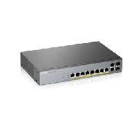 Zyxel Switch PoE+ de 8 puertos Gigabit con administración inteligente, potencia de 130 vatios y 2 puertos de cobre Gigabit + 2 SFP con gestión en la nube Nebula, Long Range PoE Switch [GS1350-12HP]