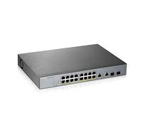 Zyxel Switch PoE+ de gestión Inteligente Gigabit de 16 Puertos | Presupuesto de 250 W | 2 Puertos Combinados Gigabit | Gestión de Nebula Cloud | Largo Alcance [GS1350-18HP]