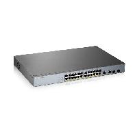 Zyxel Conmutador Switch PoE+ de 24 Puertos Gigabit | Administración Inteligente en la Nube | Potencia de 375 Vatios | 2 Puertos Combinados | Largo Alcance [GS1350-26HP]