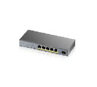 GS1350-6HP, 6 Port managed CCTV PoE switch, long range, 60W, 802.3BT (1 year NCC Pro pack license bundled)