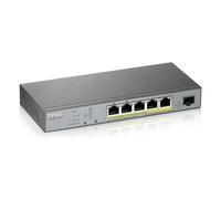 Zyxel Switch PoE gestionado GS1350-6HP, 6 puertos, largo alcance, 60W, 802.3bt, 1 año NCC Pro