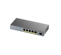GS1350-6HP, 6 Port managed CCTV PoE switch, long range, 60W, 802.3BT (1 year NCC Pro pack license bundled)