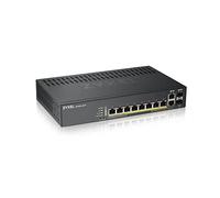 Zyxel GS1920-8HPv2 - Conmutador Inteligente (8 x 10/100/1000 (PoE+) + 2 x SFP Gigabit Combinado - Ordenador de sobremesa, Montaje en Pared - PoE+ (130 W)