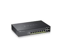Zyxel Nebula Conmutador PoE+ gestionado de capa 2 Gigabit Ethernet de 8 puertos con margen de 180 vatios y 2 puertos combinados Gigabit y modo de Nube híbrida (Hybrid Cloud) [GS2220-10HP]