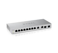 Zyxel Switch con gestión Web de 12 Puertos multigig con 2 Puertos de 2,5G/2 Puertos de 10G SFP+ Escritorio/Fijación Mural, Garantía de 5 años [XGS1210-12]
