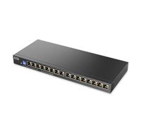 Zyxel Switch de Red 16 Puertos | Conmutador Gigabit Ethernet No Gestionado | 16 Puertos GbE | Diseño Fino | Dip Conmutable | Sin Ventilador | Kit de Montaje en Pared Incluido | GS1100-16ES