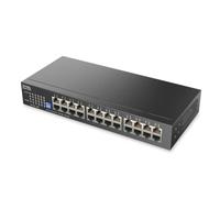 Zyxel Switch de Red 24 Puertos | Conmutador Ethernet Gigabit No Gestionado | 24 Puertos GbE | Dip Conmutable | Sin Ventilador | Kits de Montaje en Pared y en Rack Incluidos | GS1100-24ES