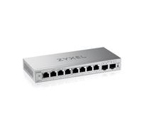 Zyxel Switch Ethernet 8 Puertos | Conmutador Gigabit Gestionable en Web | 2X SFP Uplinks | QoS, Link Aggregation, VLAN, IGMP Snooping | Sin Ventilador | De Escritorio [GS1200-10v3]