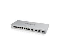 Zyxel Switch Ethernet de 12 Puertos | Gestión Web | 10G | XGS1250-12 | 8x Puertos 1G + 3x 10G + 1x 10G Fiber SFP+, Adaptador de Corriente Incluido, Indicadores LED, Smart Fan