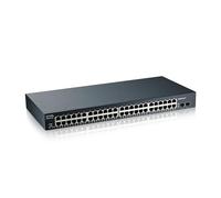Zyxel Switch Gigabit de 48 Puertos | Gestión Inteligente | Montaje en Rack con 2 Puertos SFO | VLAN, IGMP, QoS | Garantía de por Vida [GS1900-48]