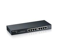 Zyxel Switch Gigabit de 8 Puertos | Gestión Inteligente | De sobremesa/Montaje en Mural y sin Ventilador | VLAN, IGMP, QoS | Garantía de por Vida [GS1900-8]