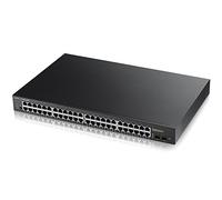 Zyxel Switch Gigabit PoE de 48 Puertos | Gestión Inteligente | Montaje en Rack | 48 Puertos PoE+ con presupuesto de 170 vatios y 2 Puertos SFP | VLAN, IGMP, QoS [GS1900-48HP]