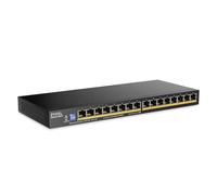 Zyxel Switch PoE 16 Puertos | Conmutador Ethernet Gigabit No Gestionado | 16x GbE PoE+ con Presupuesto de 135 W | Diseño Fino | Dip Conmutable | Sin Ventilador | Montaje en Pared | GS1100-16EPS
