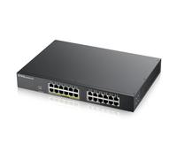 Zyxel Switch PoE Gigabit de 24 puertos | Gestión inteligente | Montaje en rack | 12 puertos PoE+ con presupuesto de 130 vatios | VLAN, IGMP, QoS | Garantía de por vida [GS1900-24EP]