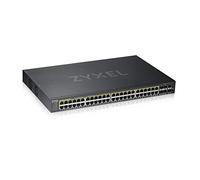 Zyxel Switch PoE Gigabit de 48 Puertos | Gestión Inteligente | 44x GbE + 4X Combo RJ-45 SFP + 2X SFP | PoE+ con 375W Budget | Ethernet Network Splitter | GS1920-48HPv2