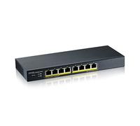 Zyxel GS1900-8HP, 8-port GbE L2 PoE Smart Switch, 802.3at, desktop, fanless, 70 Watt