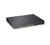 Zyxel Switch PoE+ inteligente de 24 puertos Ethernet Gigabit con 375 vatios y 4 ranuras 10G SFP+, modo Cloud híbrido [XGS1930-28HP]
