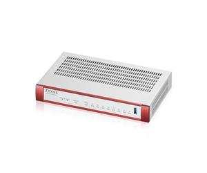Zyxel USGFLEX100H Firewall | 25 Usuarios | Entry Defense Pack 1 Año | 8x Puertos Gigabit, 4 Gbps de Rendimiento SPI, Sin Ventilador, Puerto de Consola RJ-45, VPN IPSec/SSL, IPS, Antimalware, UTM