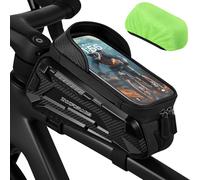 Zyxformis Bolsa de Bicicleta Impermeable, Bolsa Táctil de Tubo Superior Delantero con Orificio para Auriculares para Bicicleta de Carretera y Montaña, para Teléfono Inteligente por Debajo de 7"