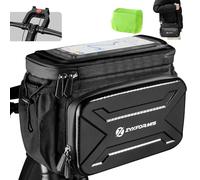 Zyxformis Bolsa Manillar Bici 6L Impermeable, Soporte Móvil Pantalla Táctil | 1680D Oxford, carcasa EVA, funda de lluvia, adaptador manillar con desmontaje rápido, bandolera extraíble, pantalla táctil