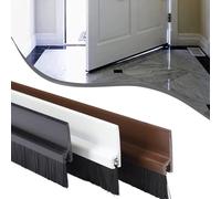 ZYXQQJ 2 Piezas Junta De Cepillo Autoadhesiva Para Puerta 100cm Burletes Para Puertas, Escobilla Puerta De Entrada, Blanco/marrón/negro(Black,10cm/3.9in Brush)