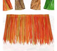 ZYXQQJ Azulejo De Paja Rollo De Paja Artificial Techo De Paja Falsa Techo De Hierba Paja Palma Sintética Ignífugo PE Decoración De Fiesta(Maple red,0.5x5m/1.6x16.4ft)