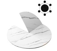 ZYXQQJ Extensor De Mesa Plegable Tablero Redondo Madera Redondo Sin Patas Reemplazo Temporal para Mesa De Comedor 120-240 Cm De Diámetro(White Marble,180cm/71)