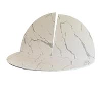 ZYXQQJ Mesa Plegable Redonda Grande 120/130/140/150/160/170/180cm Mesa De Comedor Portátil, Mesa Extensible De Madera Temporal(White Marble,160cm/63in)